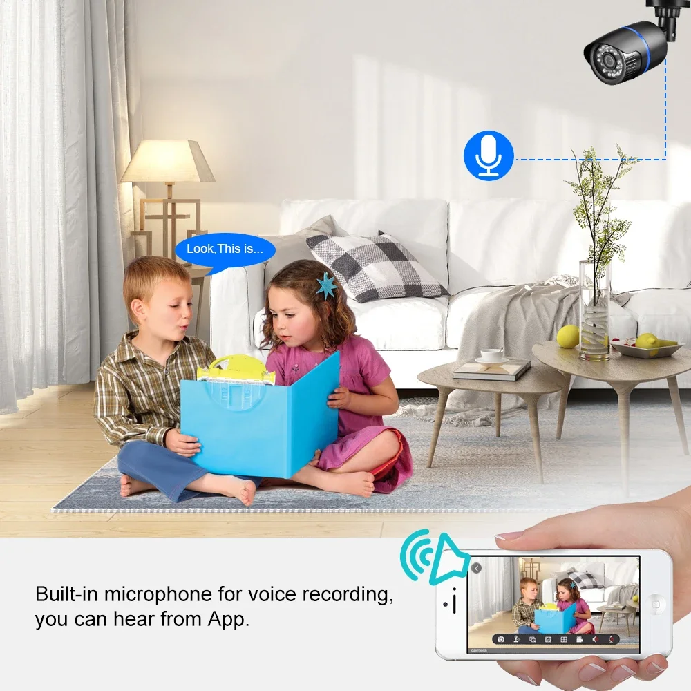 AZISHN H.265 4MP 2560*1440 CMOS Audio IP Camera Waterproof Face Detection Day/Night XMEye P2P CCTV Cam POE48V Z78BS60-4MP