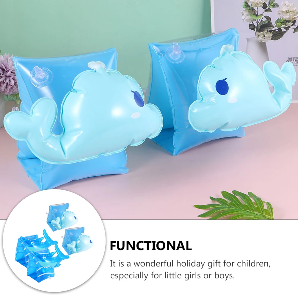 

2 Pairs Children's Swimming Arm Bands Armbands Ring Blue Pvc Kids Inflatable Baby