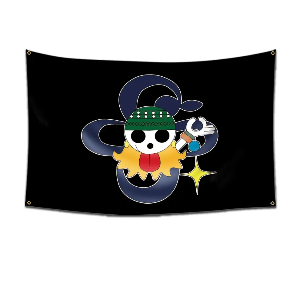 Anime One Piece Jolly Roger Wanddekoration Banner Gemälde Spielzeug Cartoon Luffy Zoro Strohhut Piraten Totenkopf Flagge Spielzeug für Kinder Geschenk