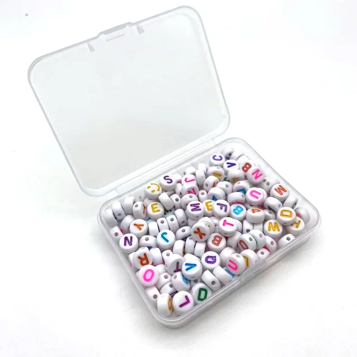 الاكريليك إلكتروني الخرز فضفاض الخرز 4*7 مللي متر 26 الحروف الإنجليزية سحر سوار يدوي الصنع ، قلادة ، سلسلة اليد الخرز
