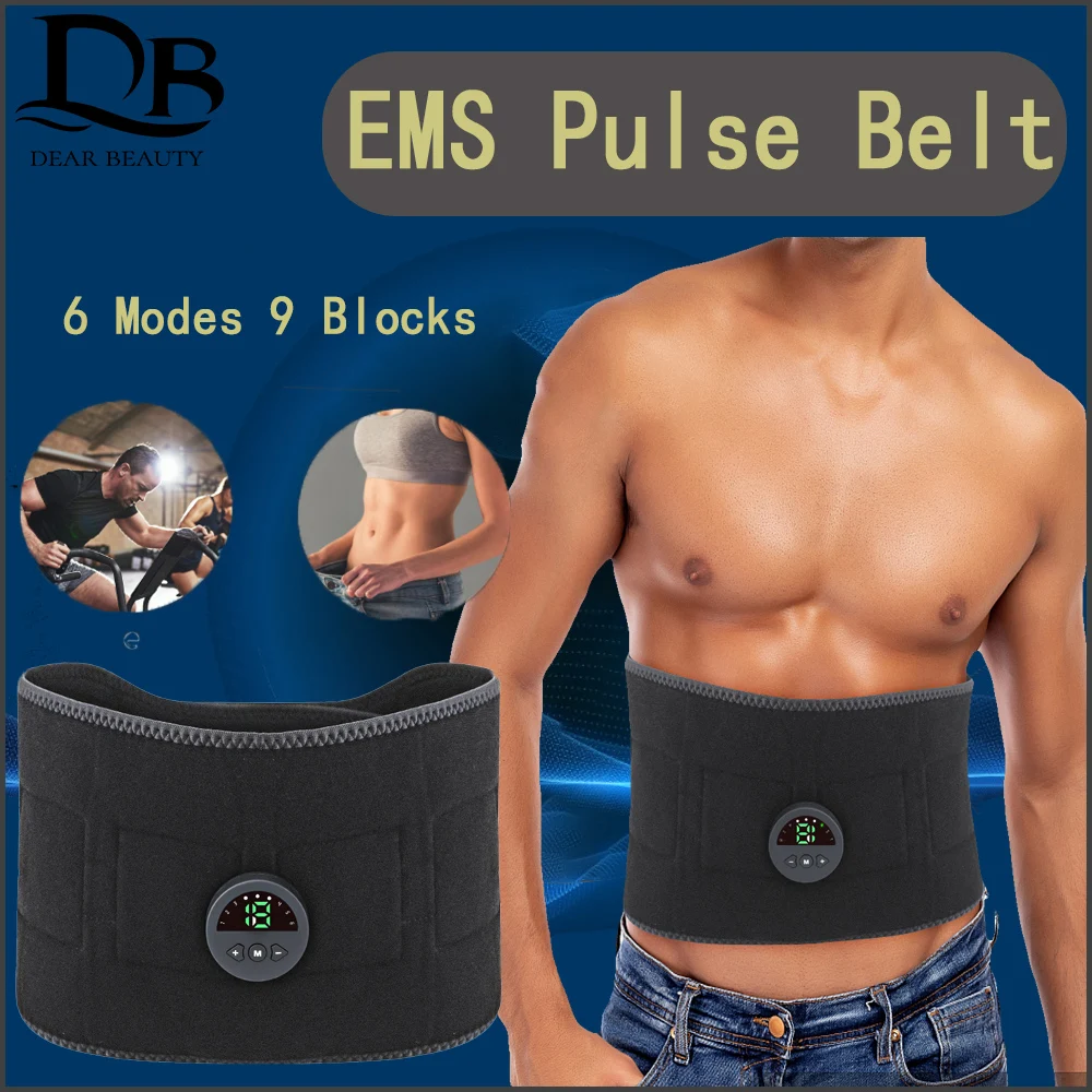 EMS Pulse Health Care Belt Massage 6 Modes 9 Blocks Strength Electric Abdominal Trainer For Body Shaping Lost Weight Fitness