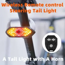 Bike Turn Signal Rear Light Remote Bicycle Lights LED USB Rechargeable Bicycle Lamp Bike Wireless Warning Tail Light Bicycle