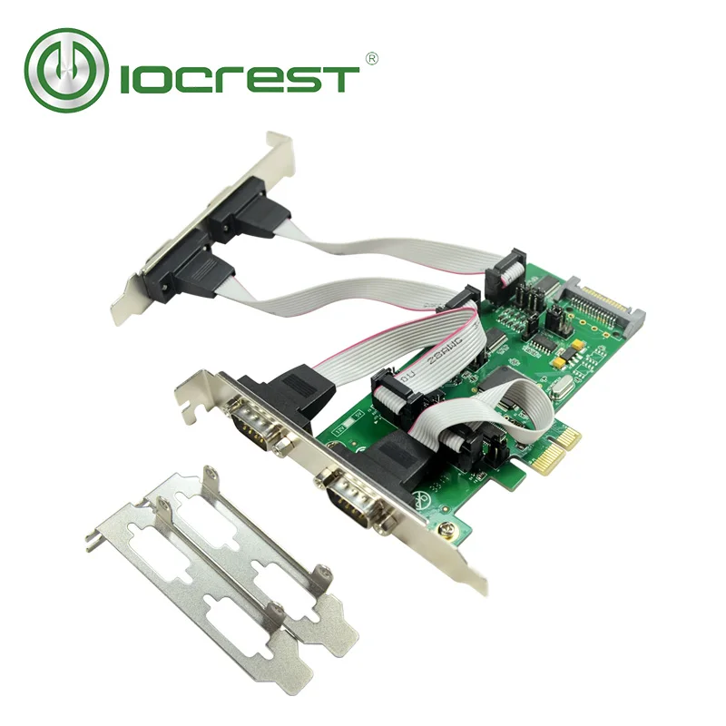 IOCREST 4 DB-9 Serial Rs232 Ports Pcie Controller Card PCI Express with 1 TTL Port WCH384 Chipset for Desktop Server WIN10