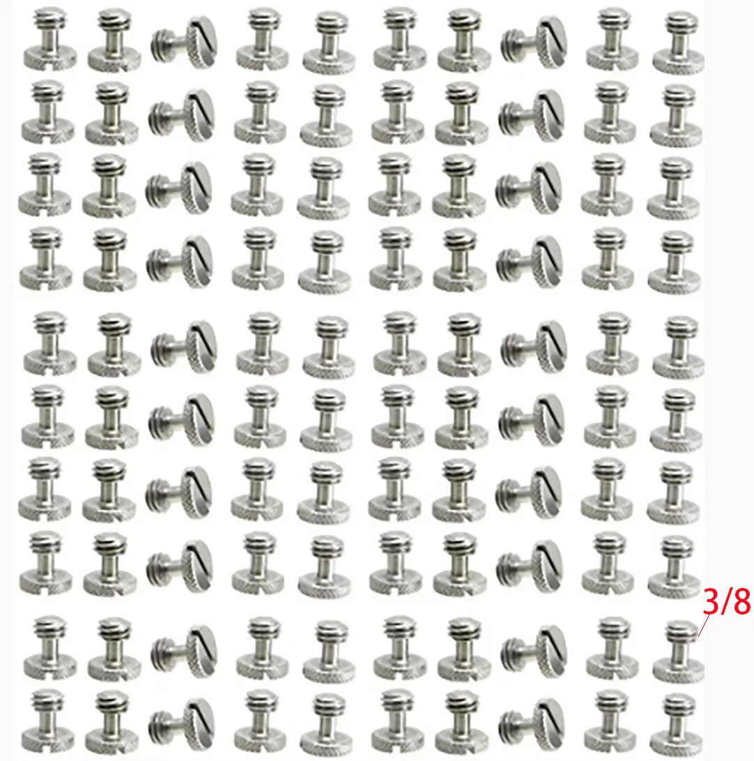 

100x Steel Screws 3/8" Tripod Quick Release Plate Camera Flathead Slot Stainless for camera tripod， 3/8-16 stainess steel screws