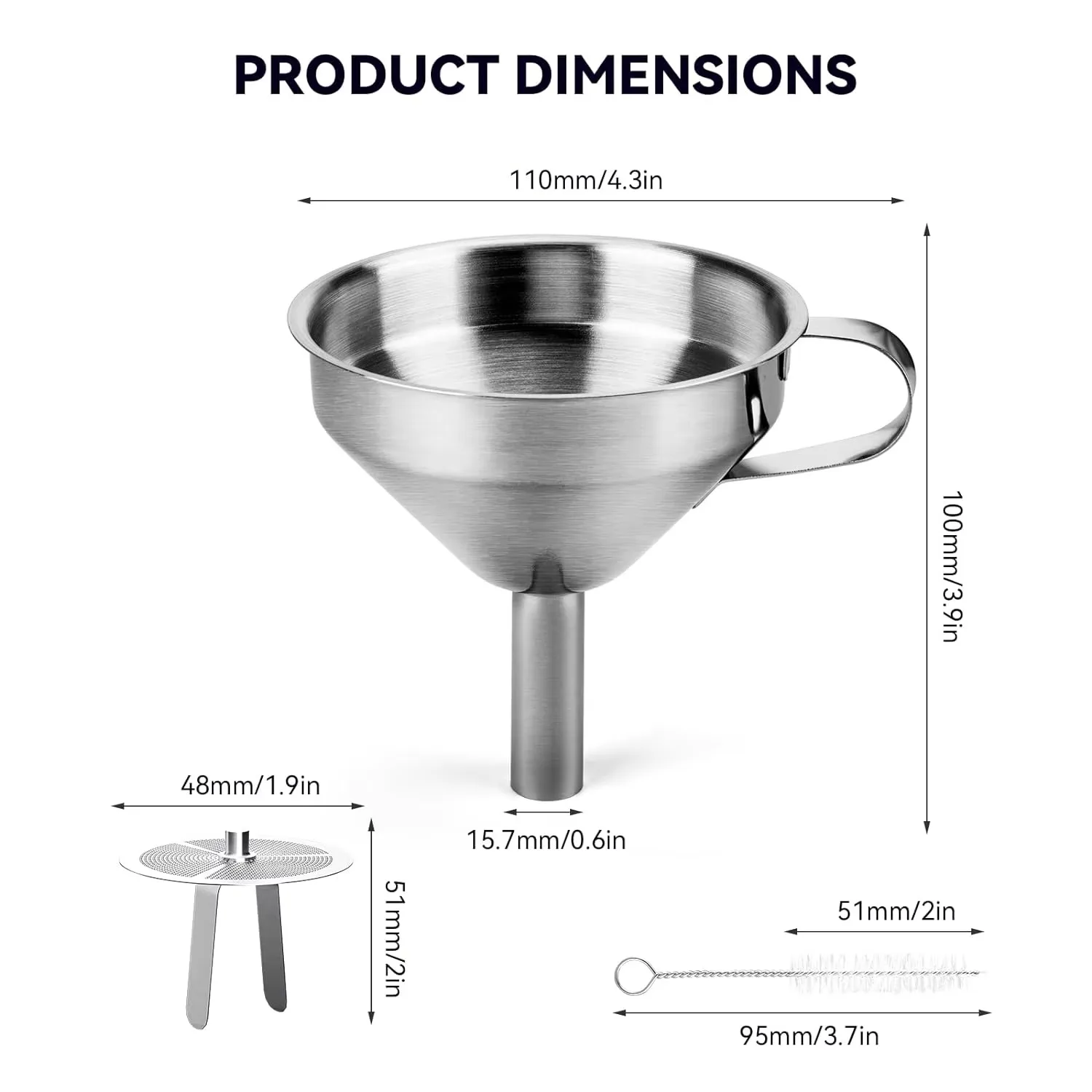 3D-Drucker-Harzfiltertrichter aus Edelstahl, abnehmbarer Doppelsieb-UV-Harzfilterbecher für Elegoo Anycubic SLA/DLP/LCD – Detail 1