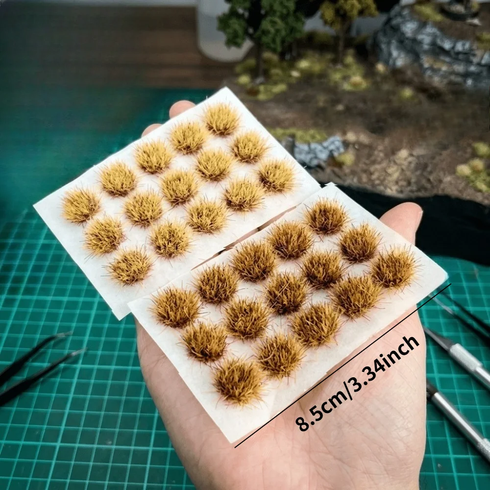 15PCS Mixed Static Grass Tufts, Self-Adhesive Miniature Grass Tufts, Model Grass Tuft Terrain Kit for DIY Diorama, Railway Layou