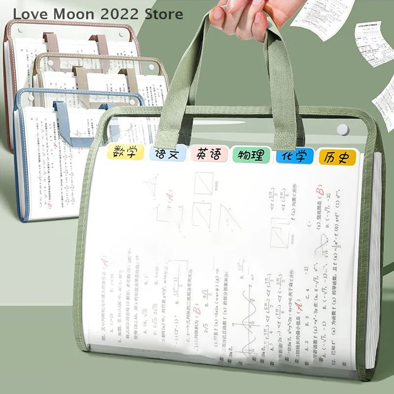 

1 Large Capacity Portable Transparent Waterproof Tote Folder, Expandable File Storage Pocket With Built-In Organizer
