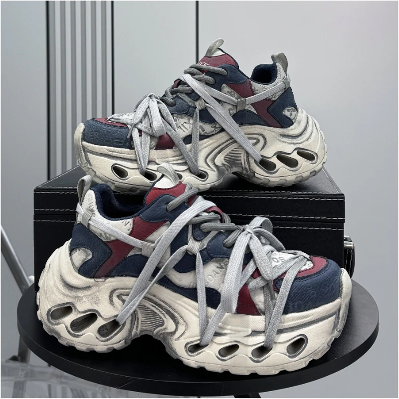 

Height-increasing Men's Shoes Super Popular Street Style Male Thick-soled Casual Shoes Fashoin Breathable Men Chunky Sneakers