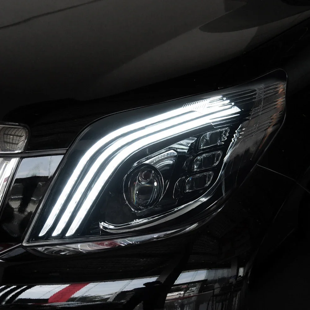

Modified Car Front Lamp For Toyota Prado 2010-2013 LED Auto Headlight Upgraded Maybach Design Dynamic Projector Lens Accessories