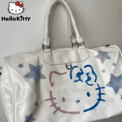 Sanrio Hello Kitty malowana torba na gwiazdki Y2K milenium dziewczęca krótki dystans torba podróżna damska luksusowa torebka koreański styl modne torby