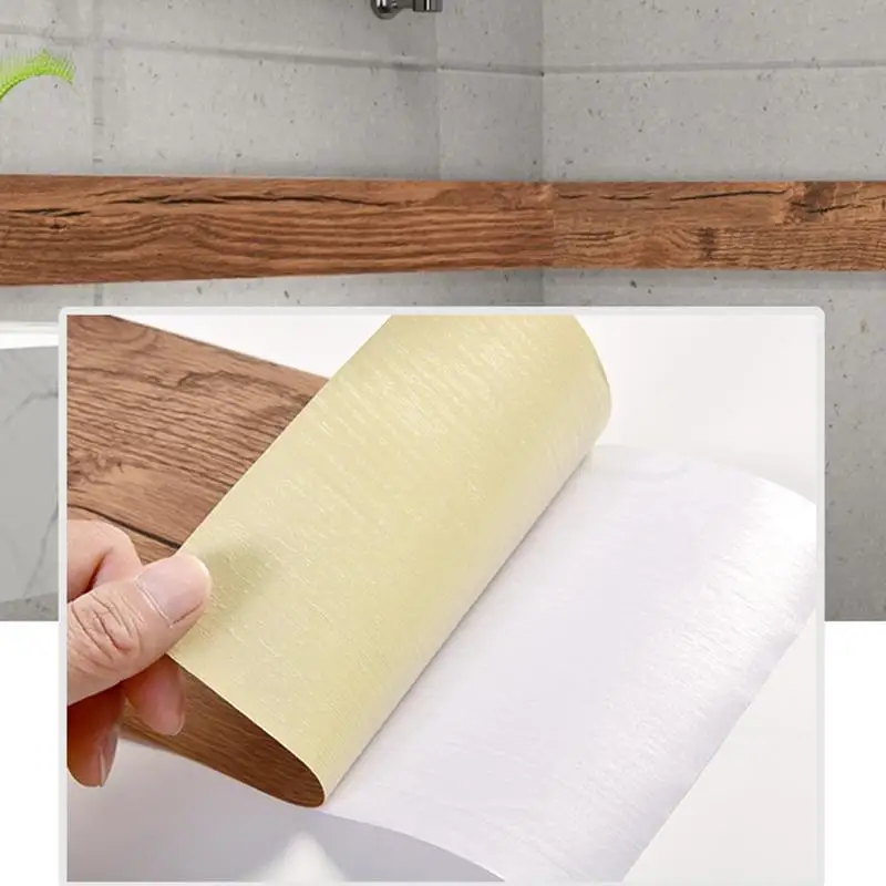 10M/Roll Realistic Wood Grain Repair Adhensive Duct Tape Floor Furniture Renovation Skirting Line Sticker Home Decoration