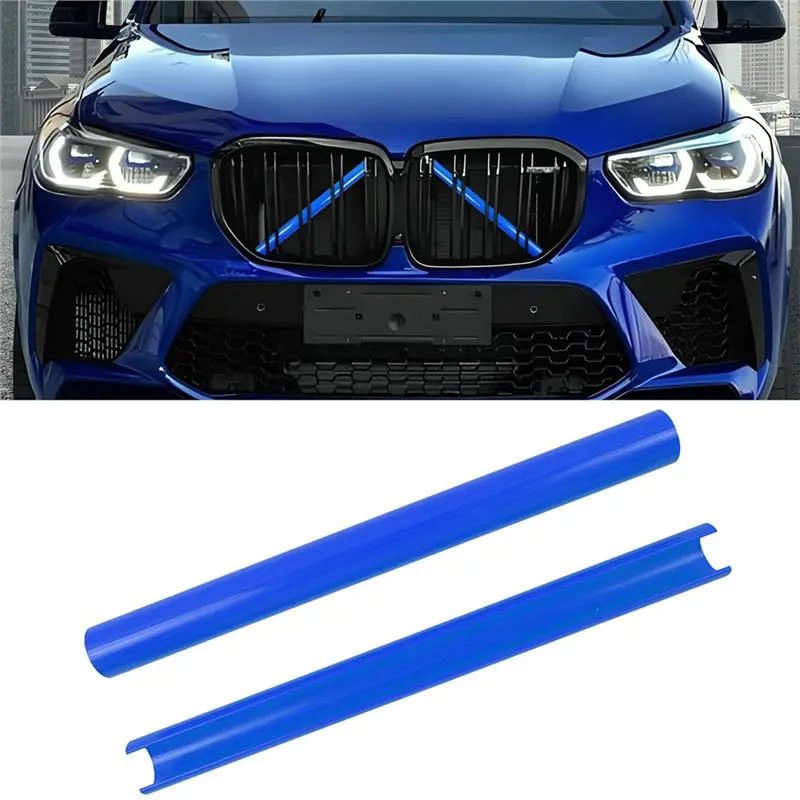 A13Z-For BMW X3 G01 X4 G02 X5 G05 X6 G06 Accessories Front Grill Inserts Trims Wrap Covers Grille Stripes Blue