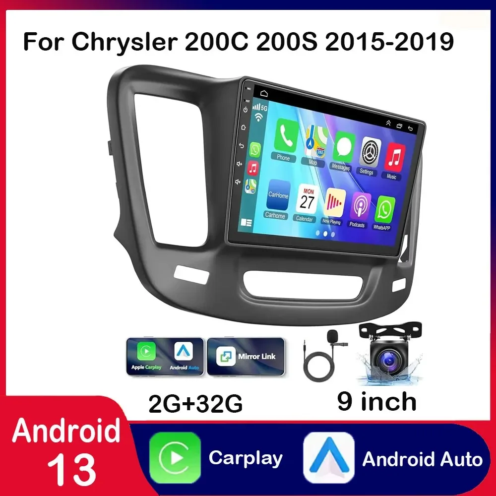 9Inch Stereo Radio GPS Navigation Compatible for 200 200C 200S 2015-2019
