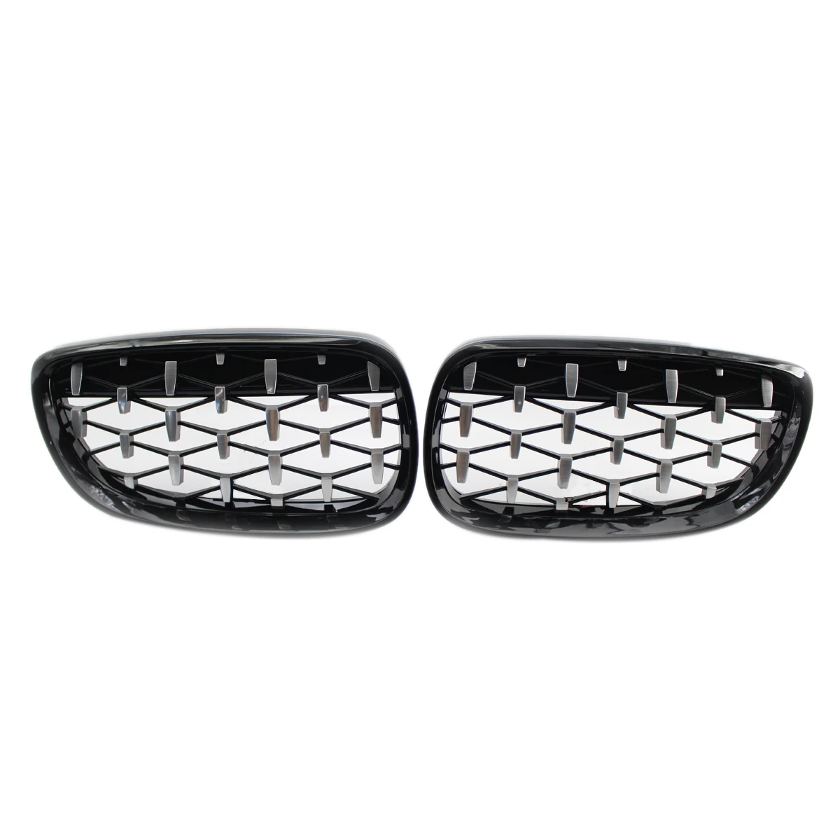 

Front Kidney Grill, Front Hood Diamond Grille Meteor Grill For 3 Series E92 E93 Coupe 2006-2010 Gloss Black+Chrome