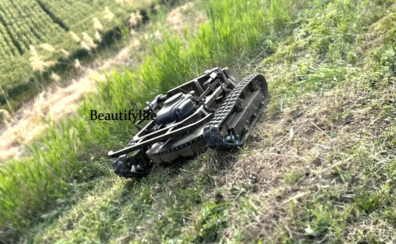 Remote control crawler mower, wireless orchard, self-propelled garden lawn, trimmer, slope lawn mower