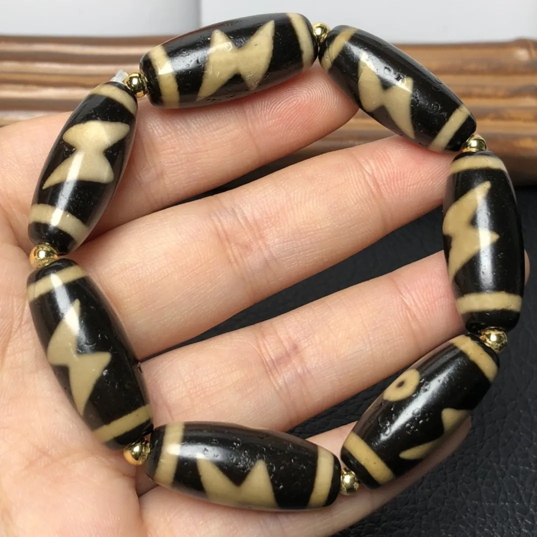 

Yahuang Daluo Five Eyes Lightning Tianzhu Ran Agate Lezi Duobao Bracelet Necklace Bracelet Accessories with 18 * 12m Beads