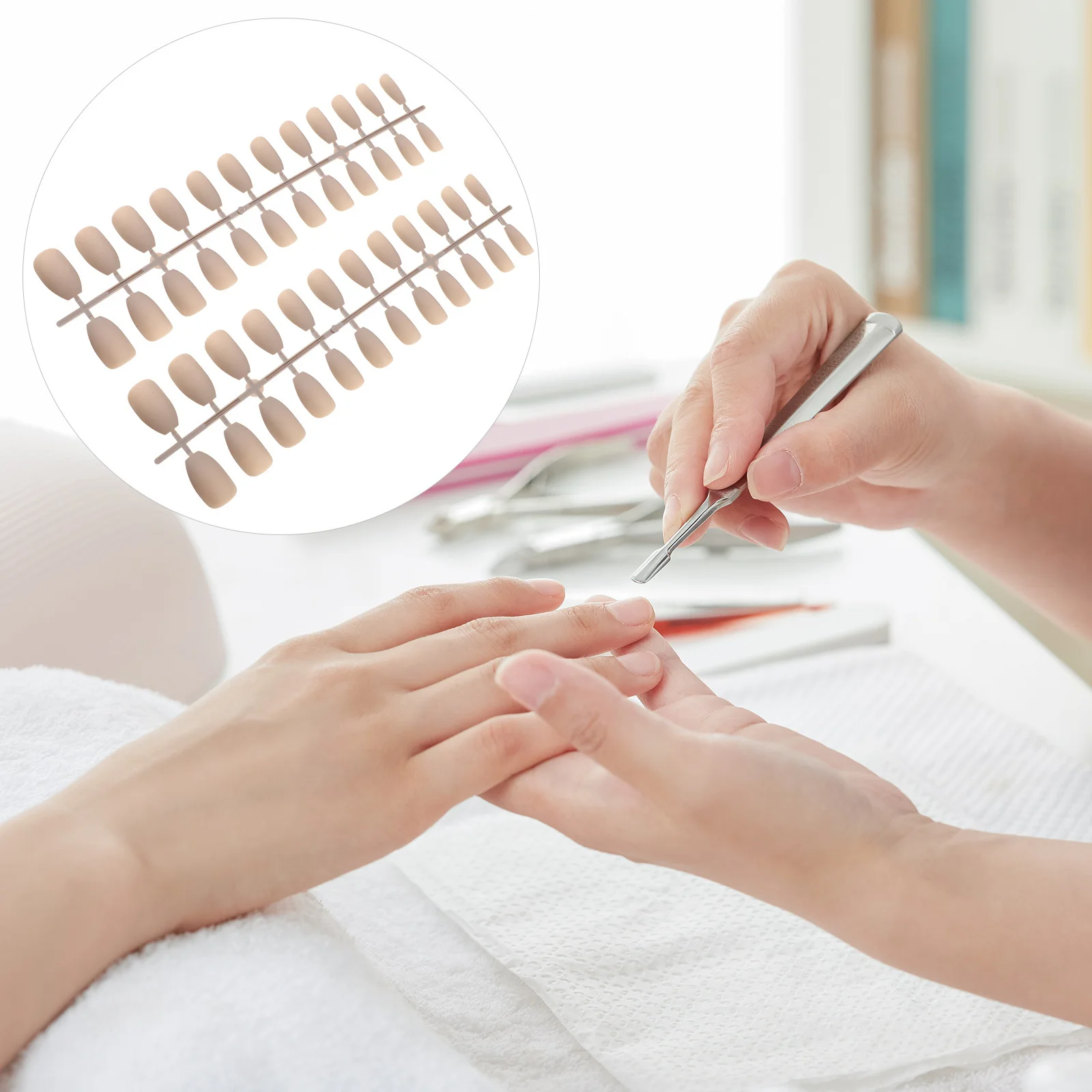 مجموعة واحدة من الأظافر الصناعية الطويلة للنساء، مجموعة فنية للأظافر المزيفة الأنيقة، أطراف أظافر رائعة على شكل مثالي لملابس النادي الليلي في عيد الميلاد والهالوين