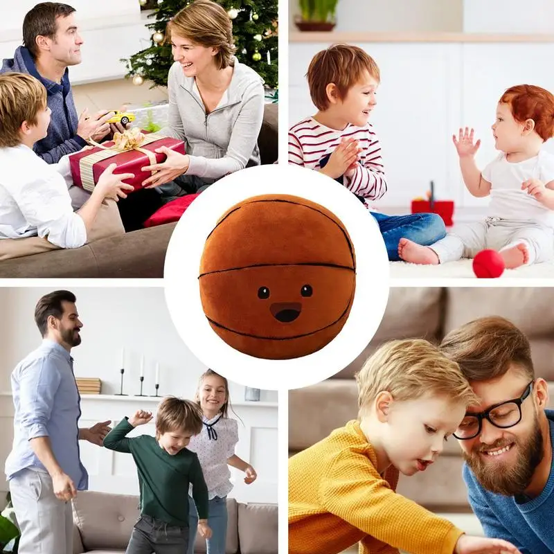 Football Plush Toy Fluffy Ball Stuffed Pillows Cute Stuffed Dolls Cartoon Soft Fluffy Pillows For Children Kids Boys Gifts Home