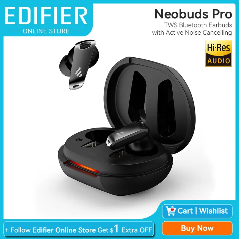 Edifier Neobuds Pro Hybrid ANC TWS Bluetooth Earbuds Hi-Res with LDAC LHDC Codec Noise Cancellation True Wireless Earphones