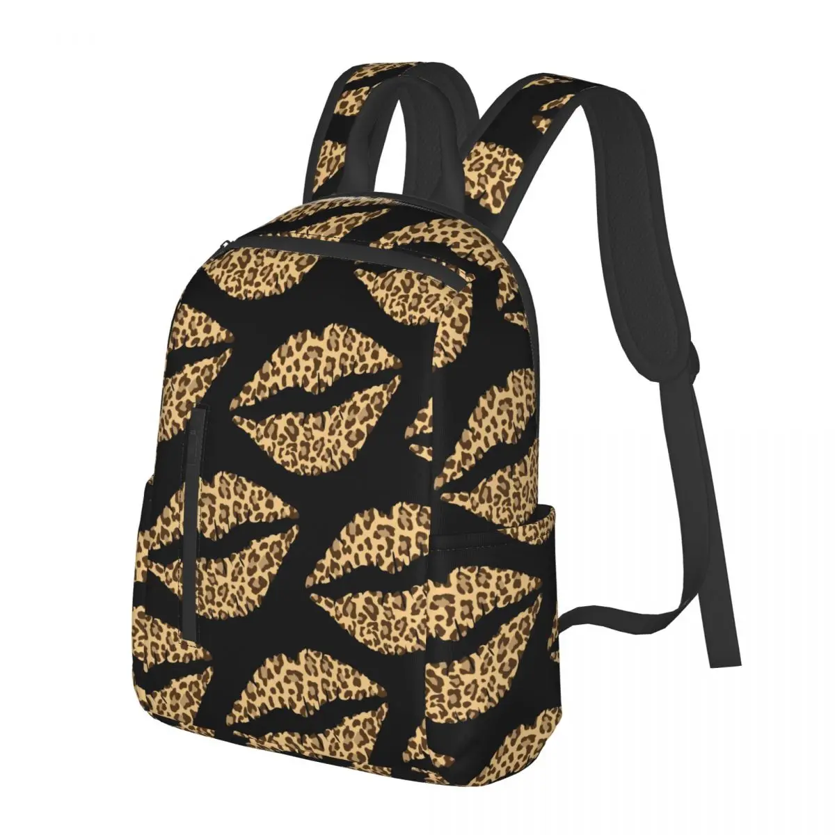 

Студенческий рюкзак с леопардовым принтом и губами, школьная сумка, походный дорожный рюкзак для мальчиков и девочек, модная сумка для книг, сумки на плечо
