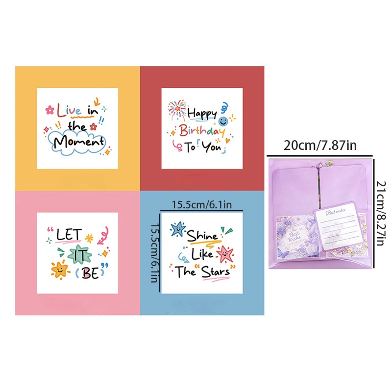 5Pcs Three-Dimensional Greeting Card Flower Wishes Suit 3D Flower Butterfly Card Hollow Paper Colorful Postcard Decoration Gift