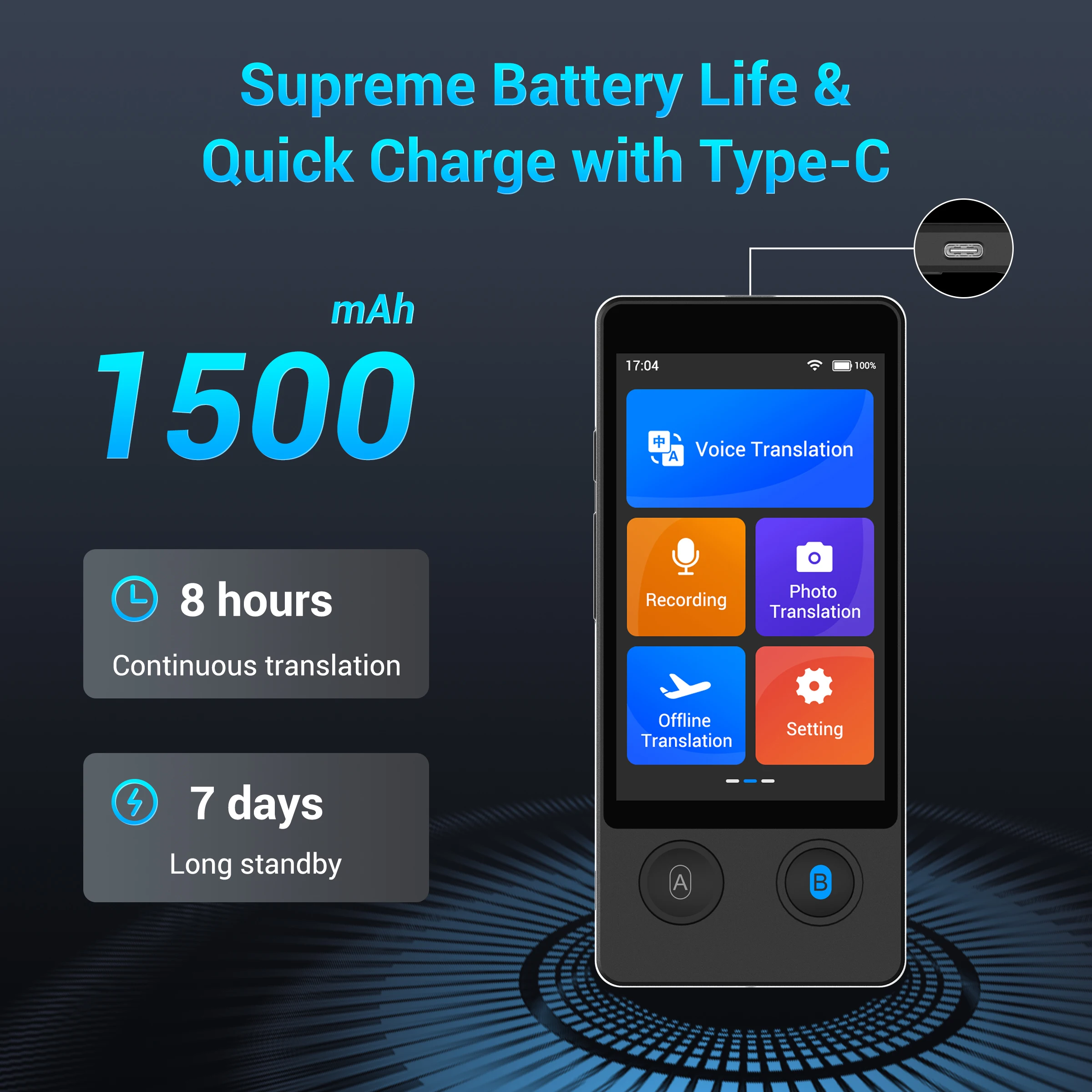 Best Seller W12 Wifi Portable Instant Language Accurate Offline Online Translation AI Voice Language Translator Device