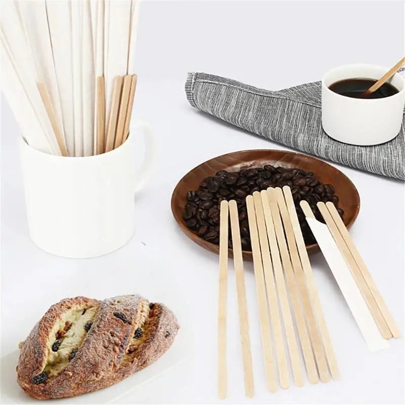100 stücke 500 stücke Einzel Verpackt Kaffee Holz Kaffee Rührer Einweg Holz Rührstab 14 cm/19 cm Kaffee Stick tee Stick Getränke