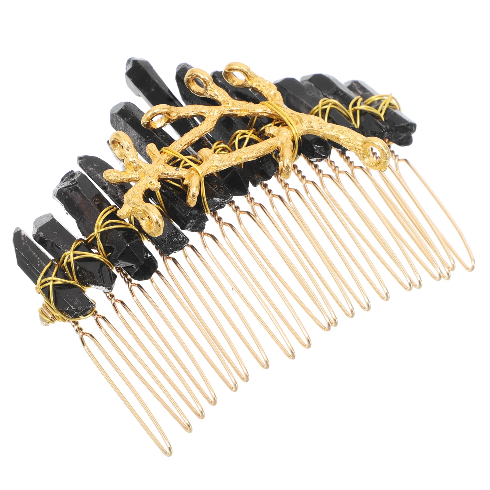 

Crystal Comb Black Crystal Gold Branch Alloy Accessories Wedding Pieces For Brides Bridal Combs Hair Decorations Girls