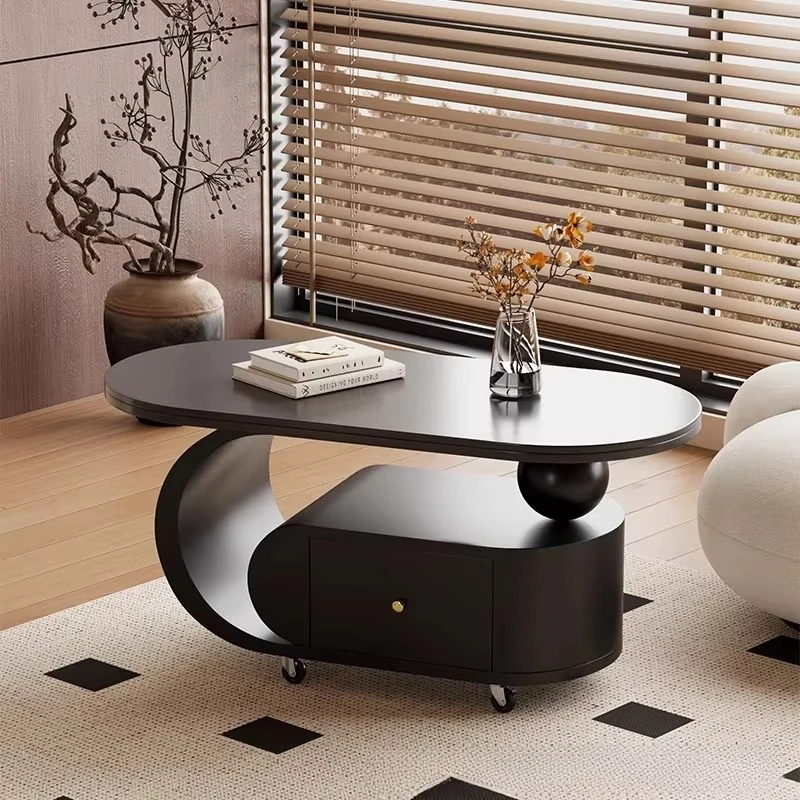 ！@Italian-Style Nordic Rock Plate 2025 New Style Light Luxury Advanced Modern Simple Small Coffee Table Sofa Removable Side Tabl