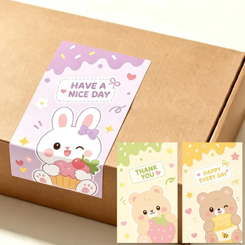 Cartoon Cute Animal Sticker Kit Self-adhesive Labels for Airplane Box Sealing Parcel Decoration Handmade Package Stationery