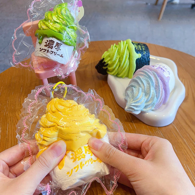Simulation Ice Cream Stress Relief  Fidget Toy Press Play Super Soft Relax Anti-stress Sensory Toys for Adult Birthday Gifts