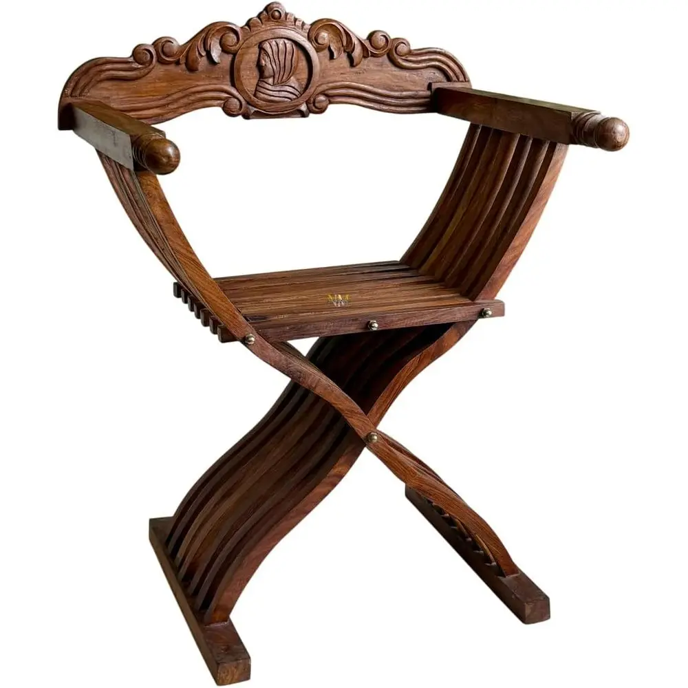 

Medieval Renaissance Style Savonarola Vintage X-Back Chair