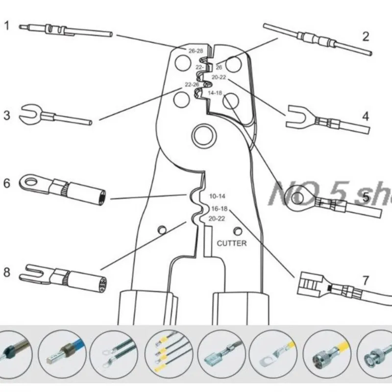 1Pc HS-202B Mini Multi-Function Crimping Plier