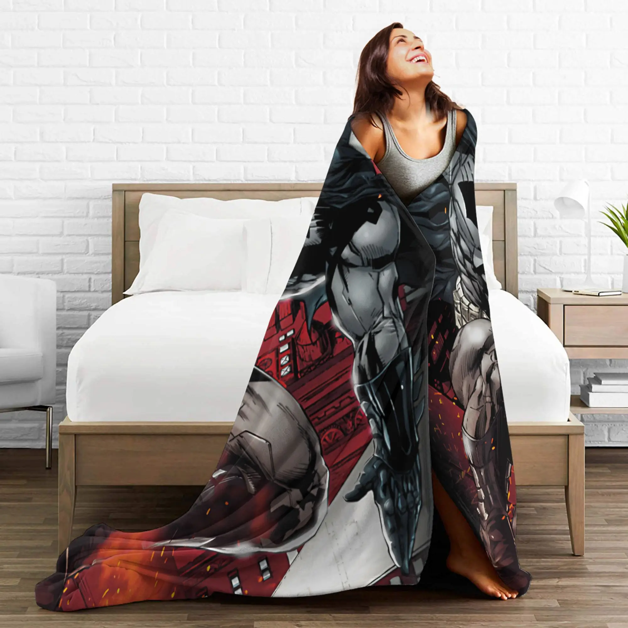 Bats Man Blankets Coral Fleece Plush Autumn/Winter   Multifunction Lightweight Throw Blankets for Bedding Car Bedspreads view 6