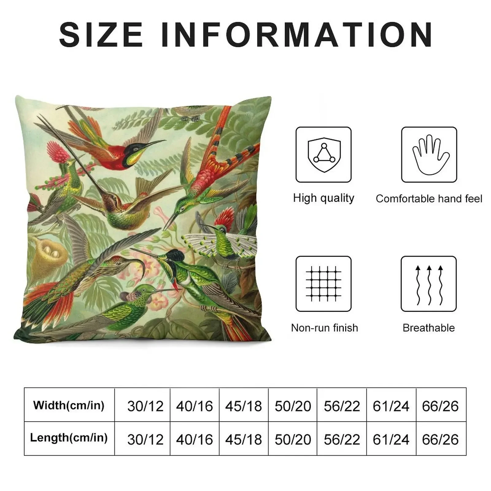 Colibri - Ernst Haeckel Throw Pillow Decorative pillowcase Pillowcases Cushion Covers Sofa christmas pillowcases pillow