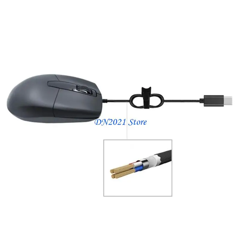 F3KE USB Type C Mouse Sensitive for Laptops, Cellphones Tablets Long Cord 1.5m