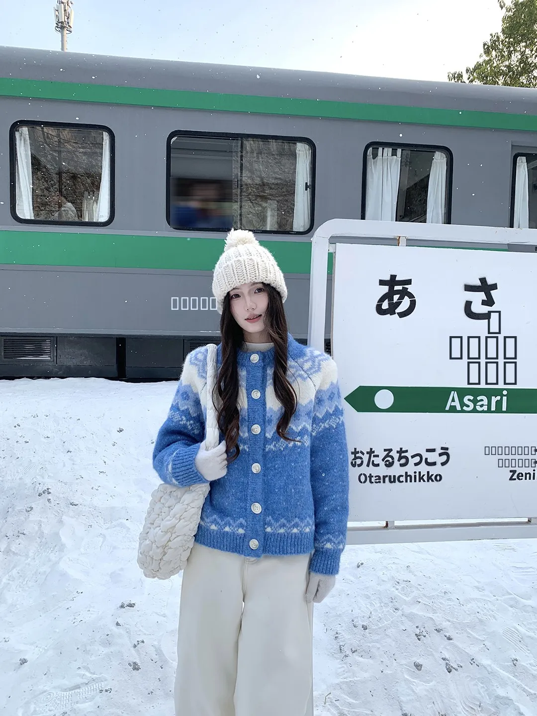 

Cozydays Thiened Blue Knitted Sweater Women's Winter New Sle Warmth Outerwear oulder Insert Design Sweet Sle Regular Fit