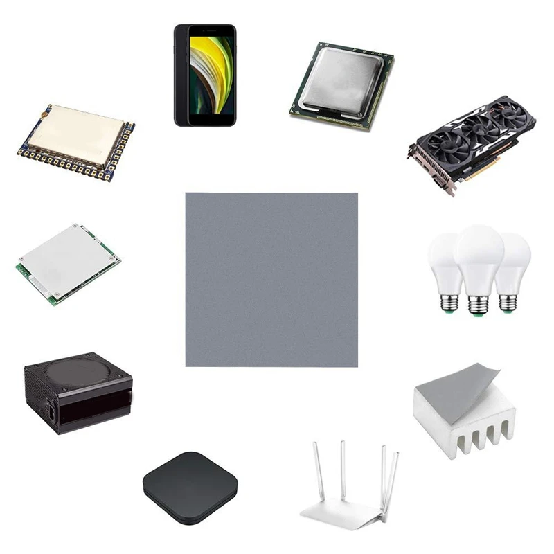 21W/MK Graphics Card Cooling Thermal Pad CPU GPU Motherboard Heat Dissipation Silicone Grease Sheet Multi-Size Cropped