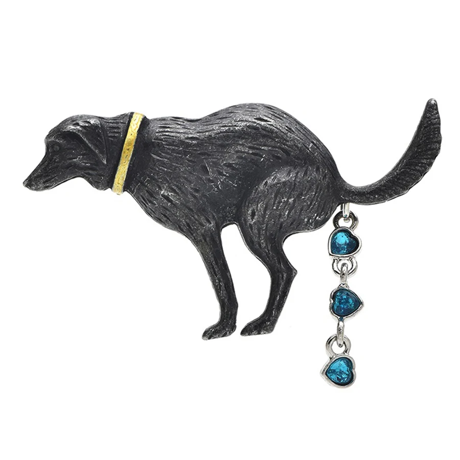 Interesting Pooping Dog Brooches For Women Enamel Lovely Shitting Puppy Animal Party Casual Brooch Pins Gifts