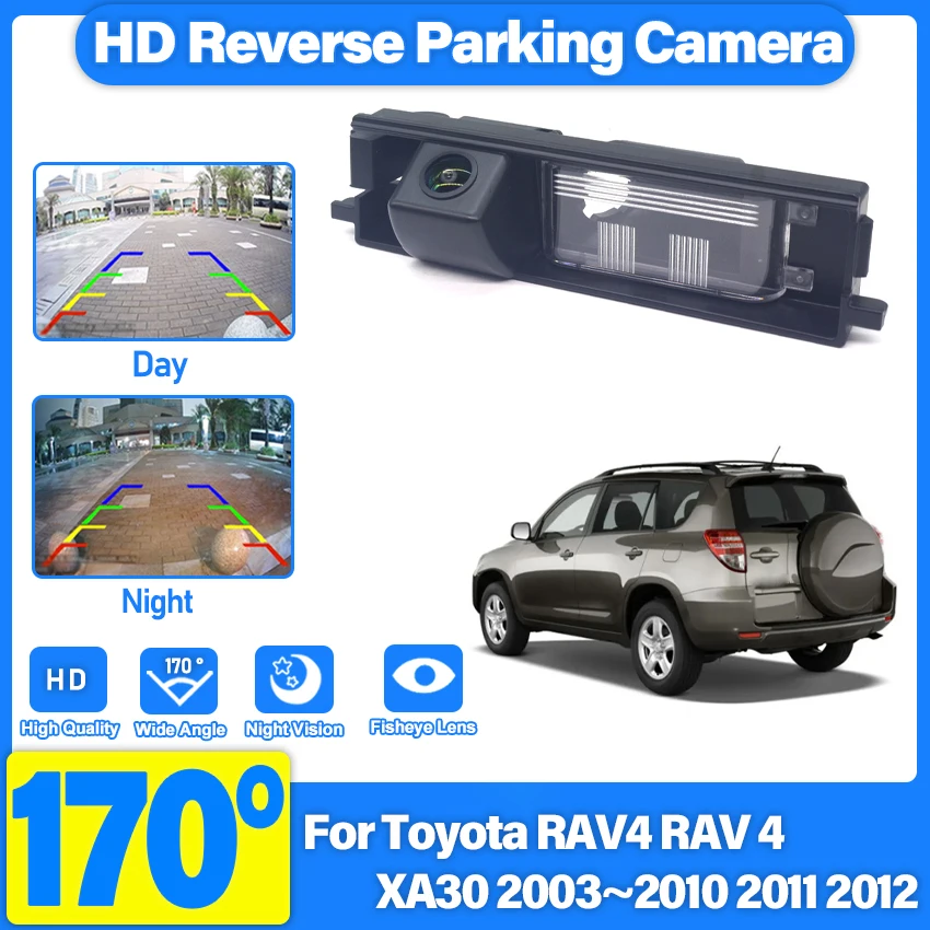CCD HD Fisheye Rear View Camera For Toyota RAV4 RAV 4 XA30 2003~2012 (Spare Wheel On Door ) Car Backup Reverse Parking Monitor
