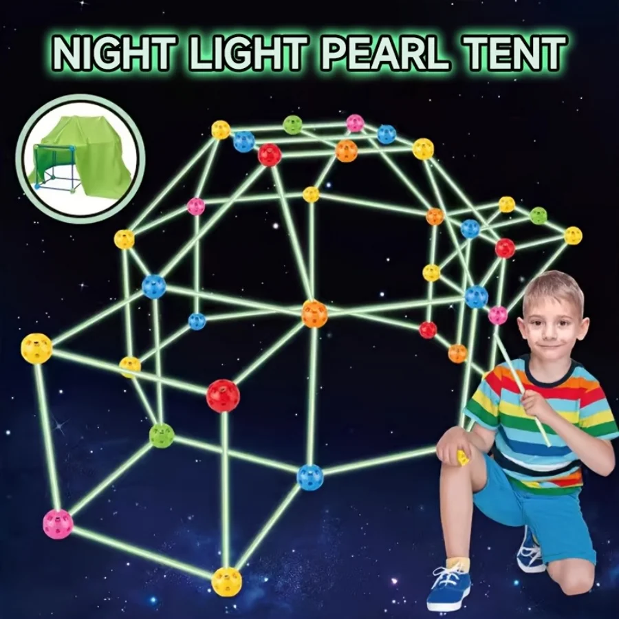 Children's Versatile Glow-in-the-Dark Castle Building Block Toy, an Educational Gift for Kids