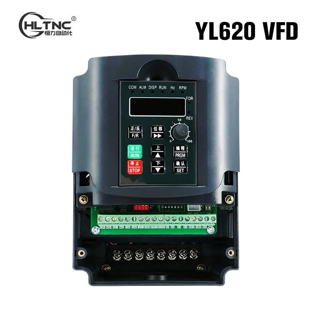 

HLTNC Variable Frequency Drive 0-400Hz 3P output 0.75KW 1.5KW 2.2kw VFD YL620 A H Inverter for CNC Spindle Motor Speed Control