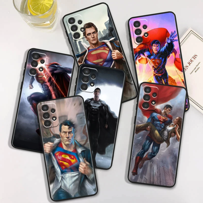 Batman Superman Cute For Samsung A73 A72 A54 A53 A52S A34 A33 A32 A24 A23 A22 A14 A13 A03S A02S Black Soft Phone Case