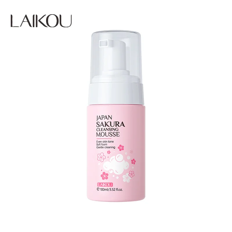 LAIKOU Cherry Blossom Women Facial Cleanser  Face Korean Skin Care Products Original Products 100ml