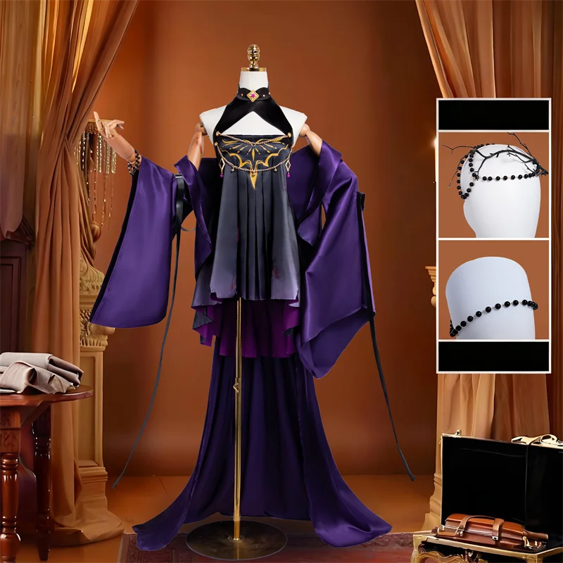 لعبة الطريق إلى أي مكان هيلا الكبار النساء تأثيري حلي رداء تنورة أغطية الرأس مجموعة كاملة الملحقات دعوى هالوين كرنفال وتتسابق #3