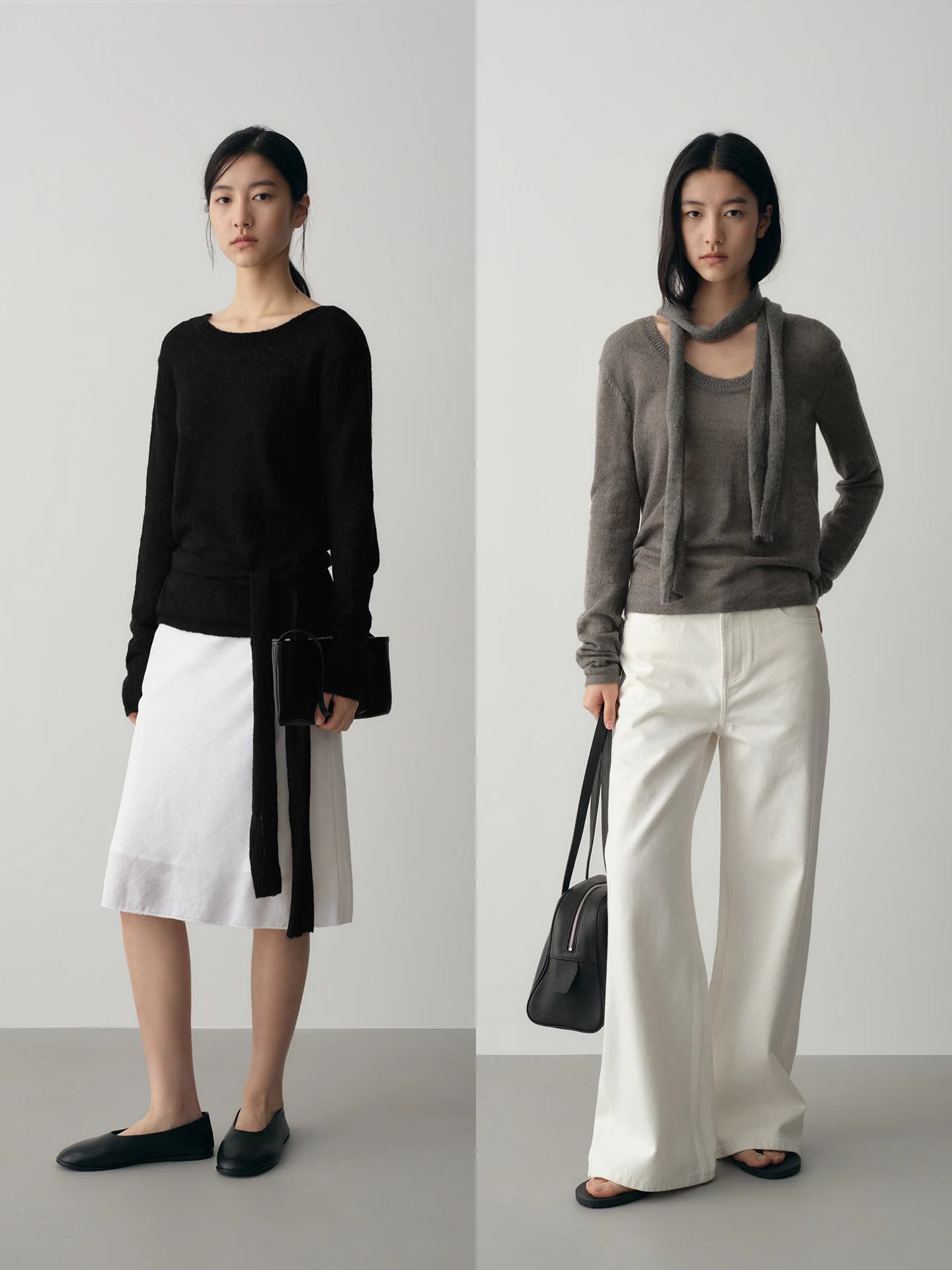 

Spring New Soft Wool Blend Knitted Scarf Top Women's U-Ne Pullover Casual Loose Fit Comfortable Long Sve V-Ne Design