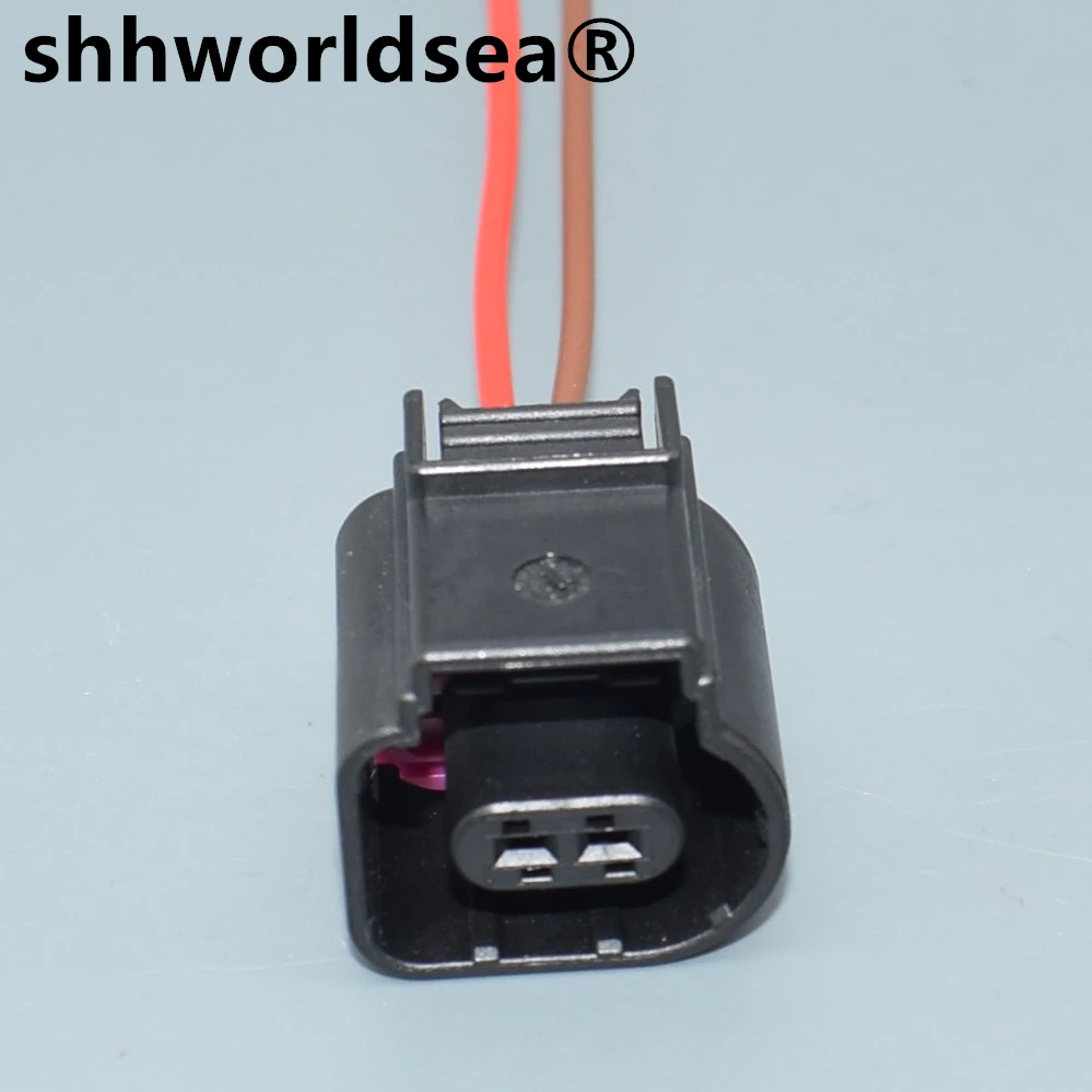 shhworldsea 2P 8K0973702 Car Water Temperature Sensor Electric Wire Socket For Audi Car Headlight Waterproof Connector