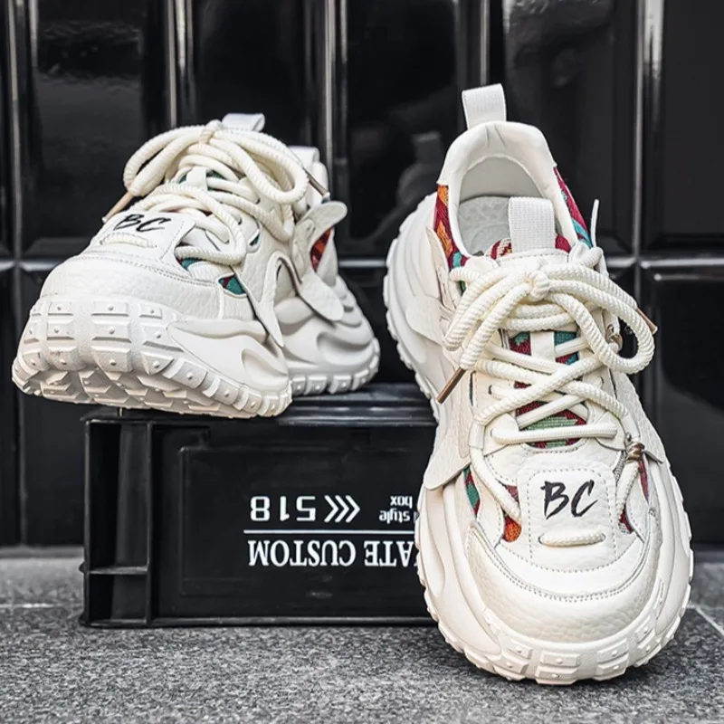 

2026 Casual Men's Platform Sneakers Fashion Thick-soled Man's Shoes Designer High-end Cushioning Jogging Shoes Zapatillas Hombre