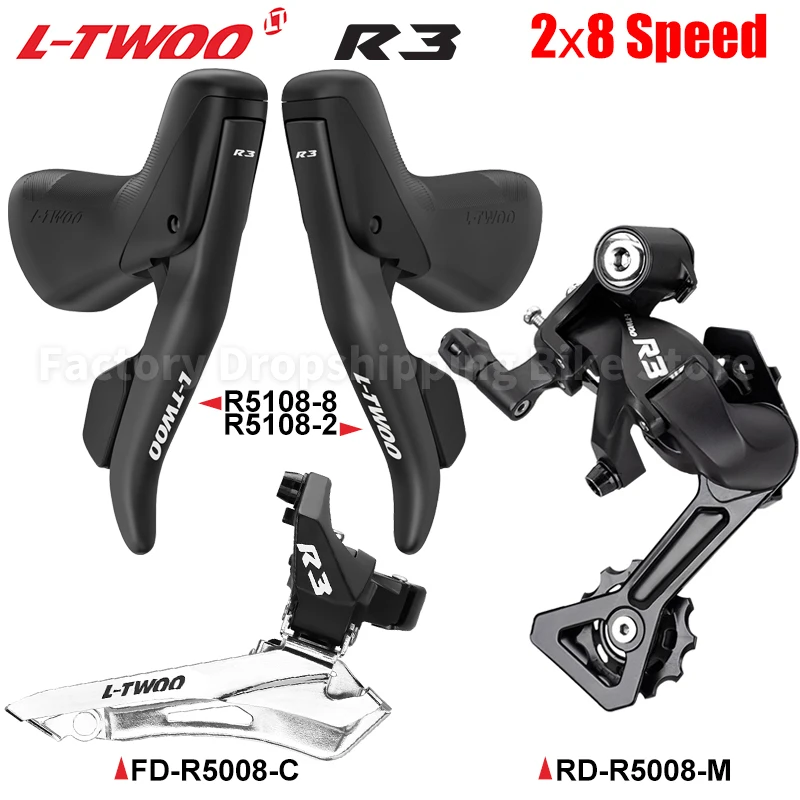 LTWOO R3 Road Bike 2x8 Speed Shifting Kits Mechanical Brake Dual Control Lever 11-28T/30T/32T Cassette X8 Chains Bicycle Parts