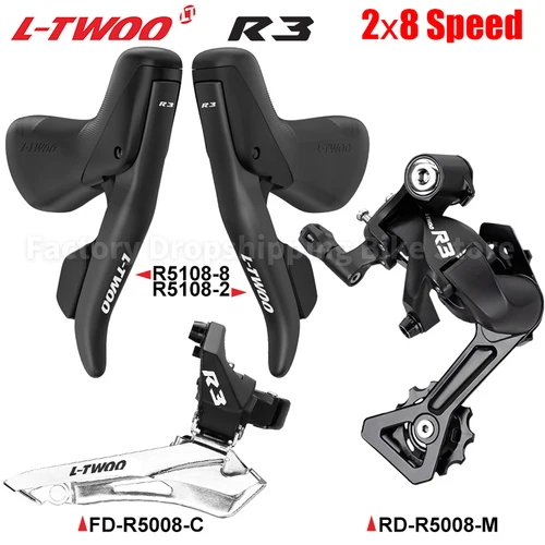 Imagen 2 del producto LTWOO R3 bicicleta de carretera 2x8 kits de cambio de velocidad freno mecánico palanca de Control Dual 11-25T/28T/32T Cassette X8 cadenas piezas de bicicleta